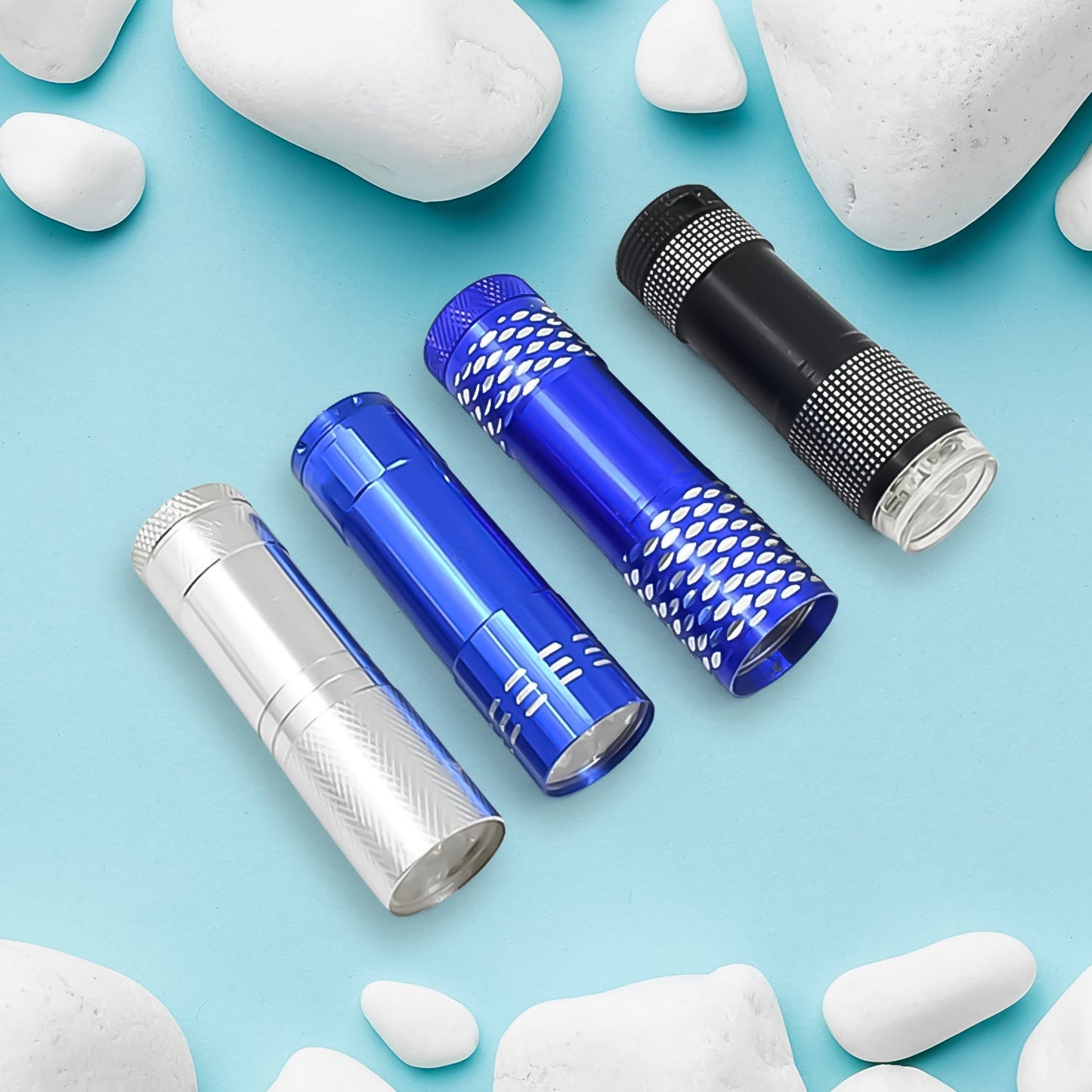 Portable Mini Torch, Super-Bright Mini 9 LED Bulb Pocket Torches - Torch Flashlight for Camping, Hiking, DIY, Travelling, Outdoors and More 3 Battery operated (Battery not included / 1 pc / Mix Color)