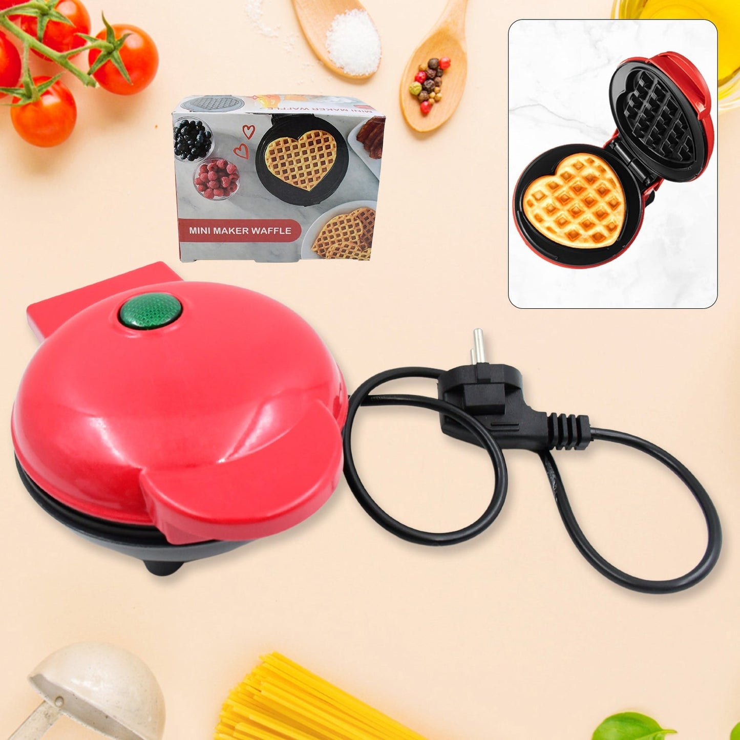 Mini Waffle Maker Machine Waffle Iron Home Appliances Kitchen Gift Easy To Clean, On-Stick Surfaces, Perfect Breakfast, Dessert, Sandwich, Cakes, Other Snacks Machine