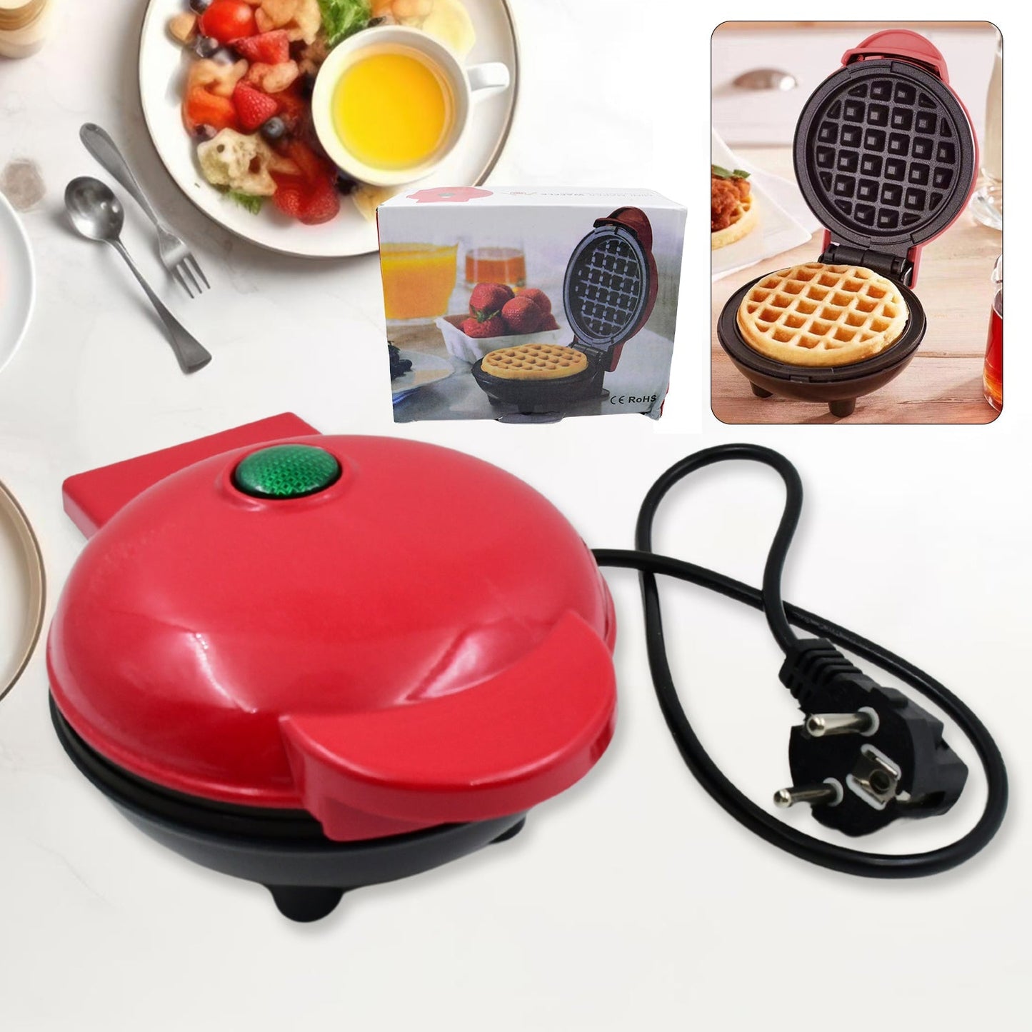 Mini Waffle Maker Machine Waffle Iron Home Appliances Kitchen Gift Easy To Clean, On-Stick Surfaces, Perfect Breakfast, Dessert, Sandwich, Cakes, Other Snacks Machine