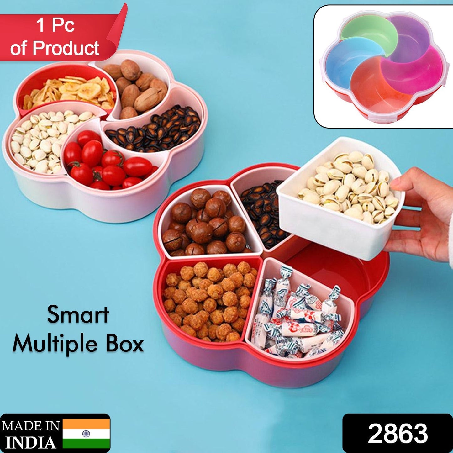 Multi-compartment snack box