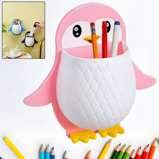 Penguin Storage Box, Adhesive Remote Case, Electric Toothbrushes Holder, Universal Controller Holder, Wall Nightstand, Office Plastic Wall Mount