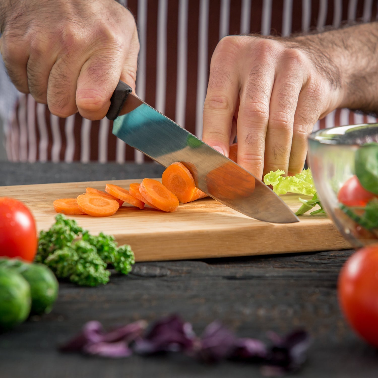 Natural wood chopping board