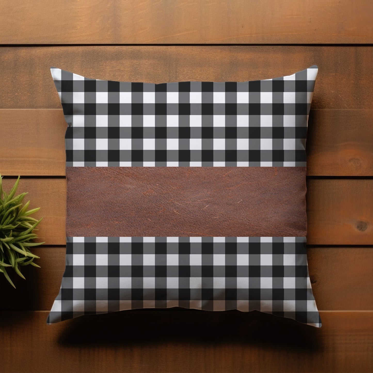 Pillow Covers, Leather & Cotton Cushion Covers (17 × 17 Inch / 1 Pair / 2 Pc)