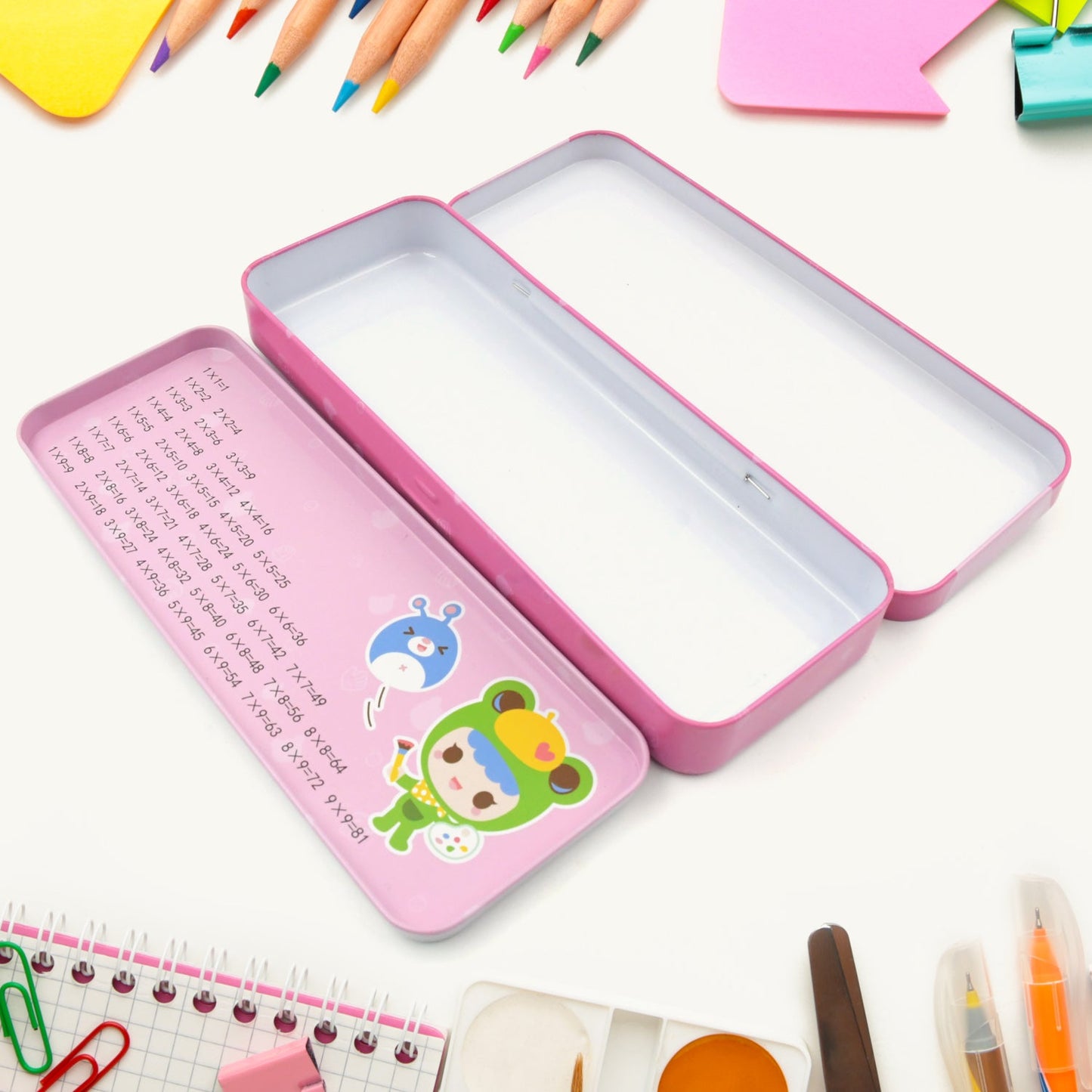 12-Piece Stationery Set: Pencil Box, Pencils, Erasers & More