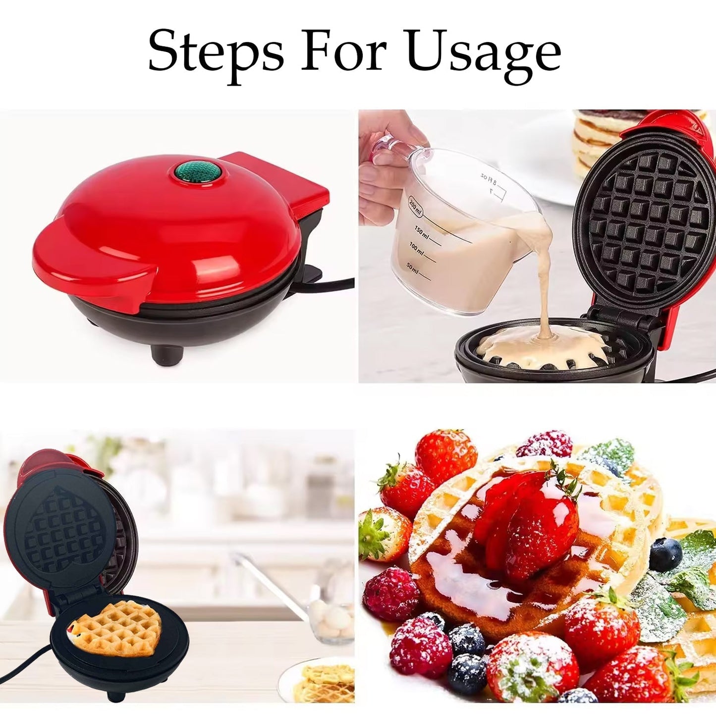 Mini Waffle Maker Machine Waffle Iron Home Appliances Kitchen Gift Easy To Clean, On-Stick Surfaces, Perfect Breakfast, Dessert, Sandwich, Cakes, Other Snacks Machine