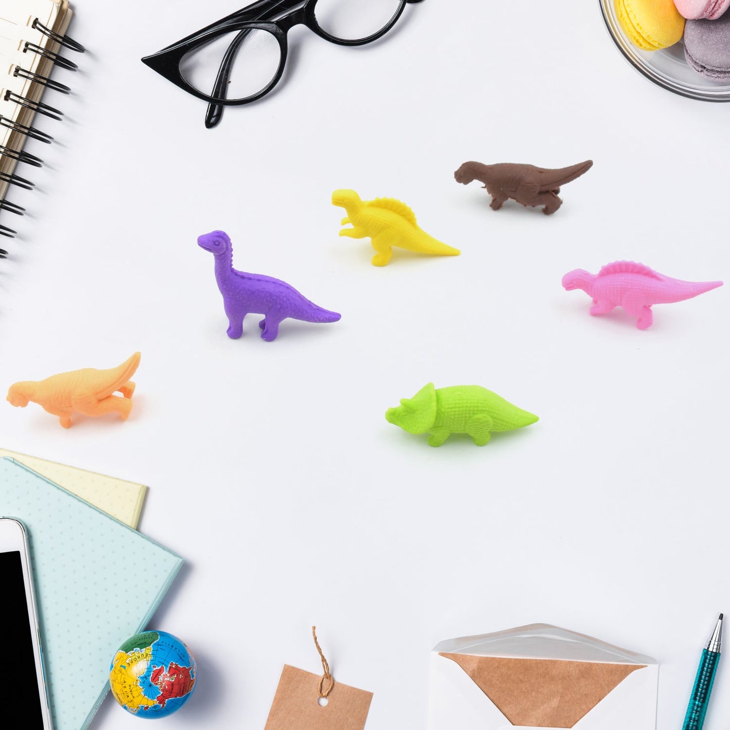 Dinosaur Shaped Erasers Animal Erasers for Kids, Dinosaur Erasers Puzzle 3D Eraser, Mini Eraser Dinosaur Toys, Desk Pets for Students Classroom Prizes Class Rewards Party Favors (6 Pcs Set )