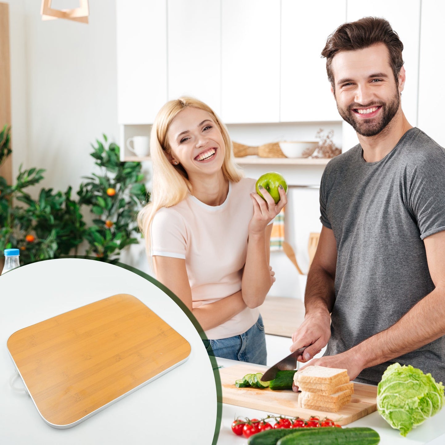 Large wooden chopping board for kitchen use