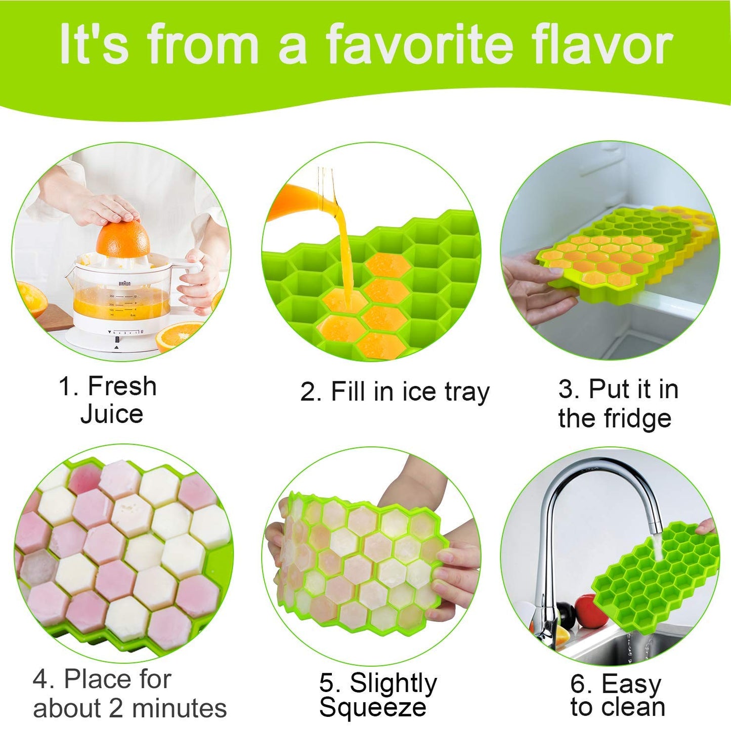 Silicone Ice Cube Trays 32 Cavity Per Ice Tray [Multi color]