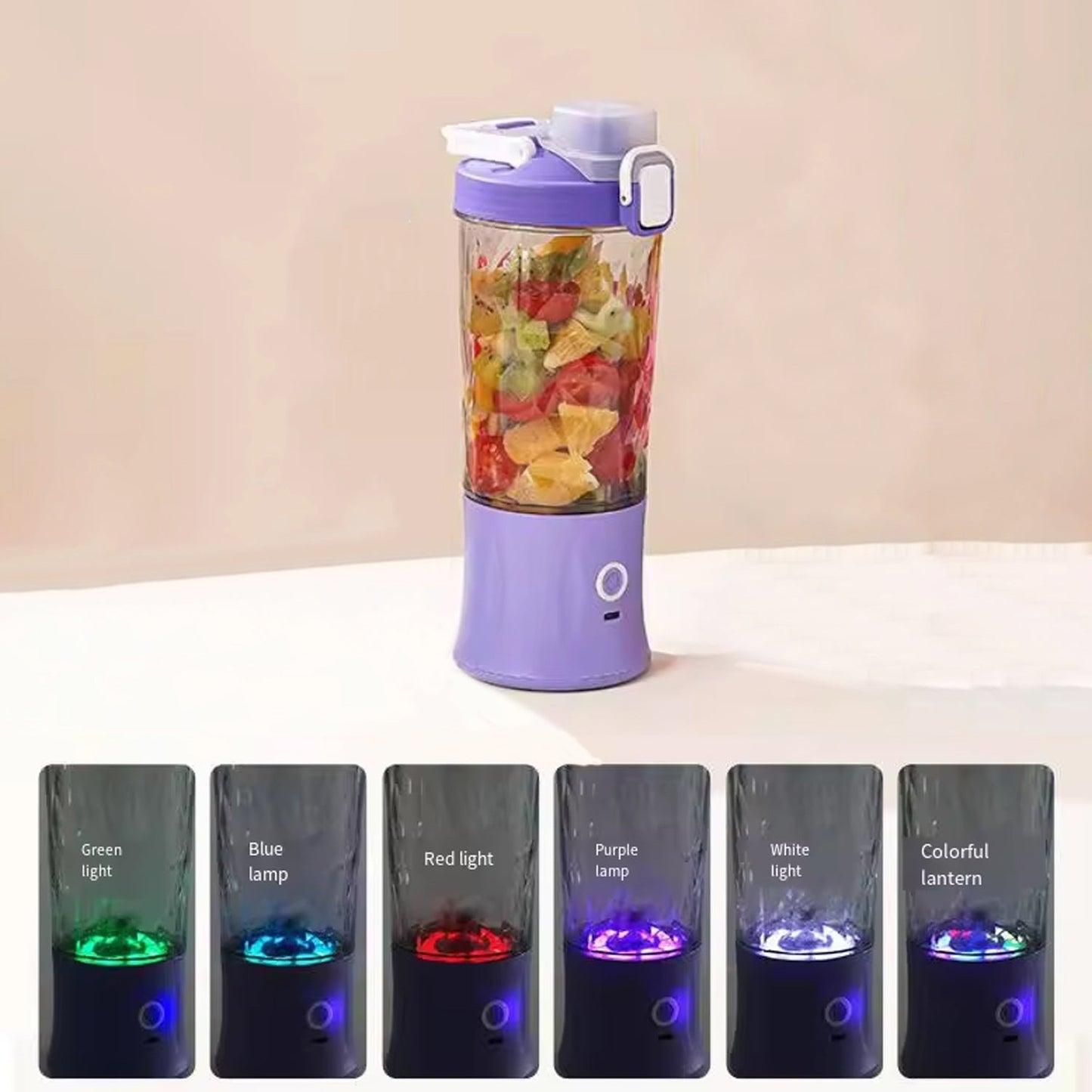 Eletric Crusher Juicer With Multicolor Light, 8 Blades (600 ML / Multicolor)