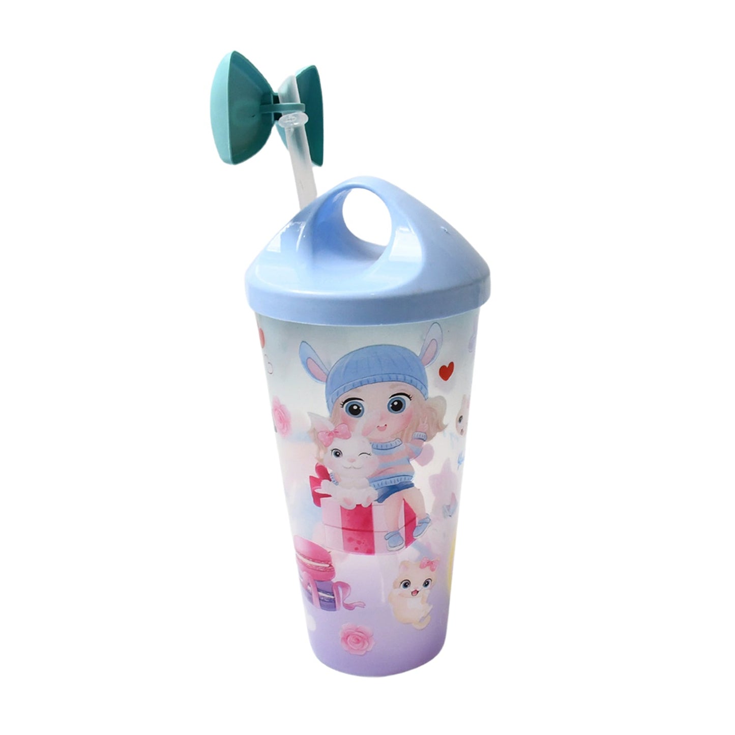 Unicorn Water Bottle with Straw & Lid for Kids (With Light)