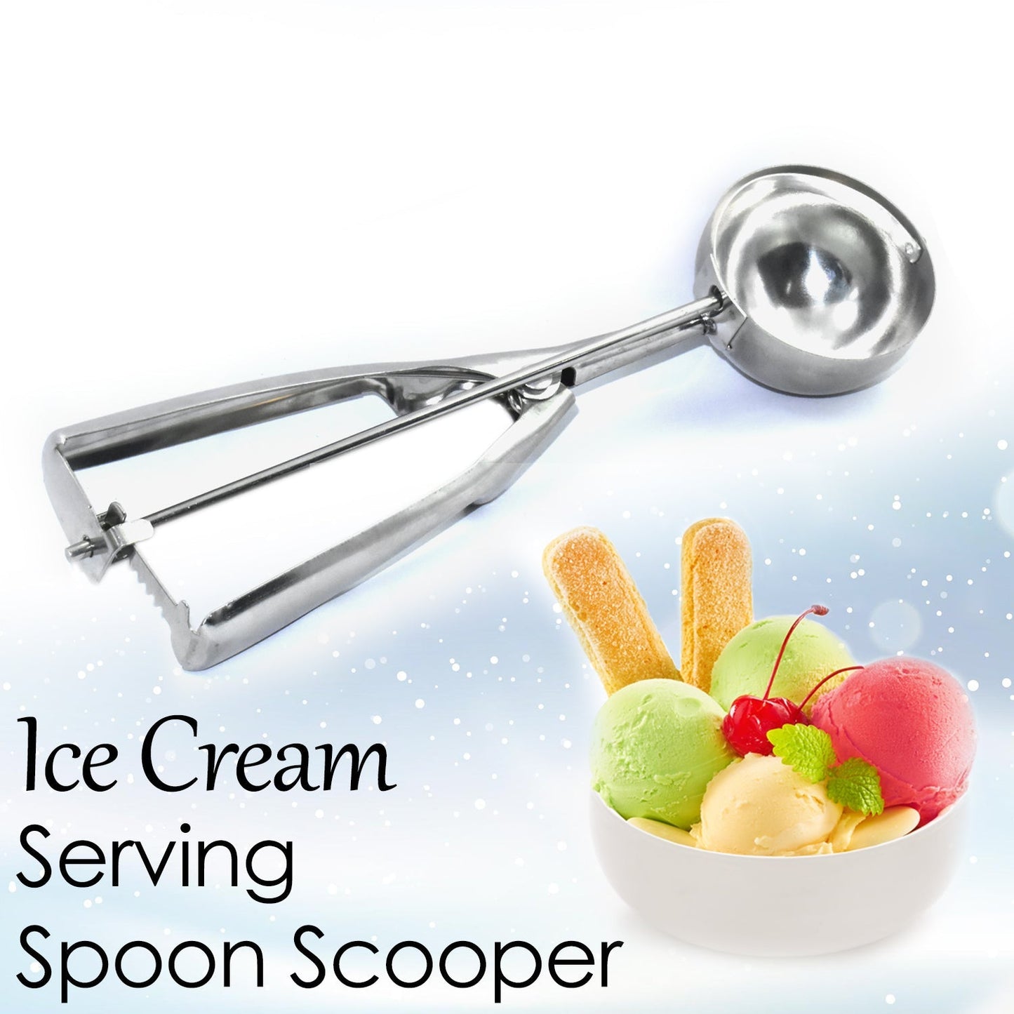 Ice cream scooper in hand