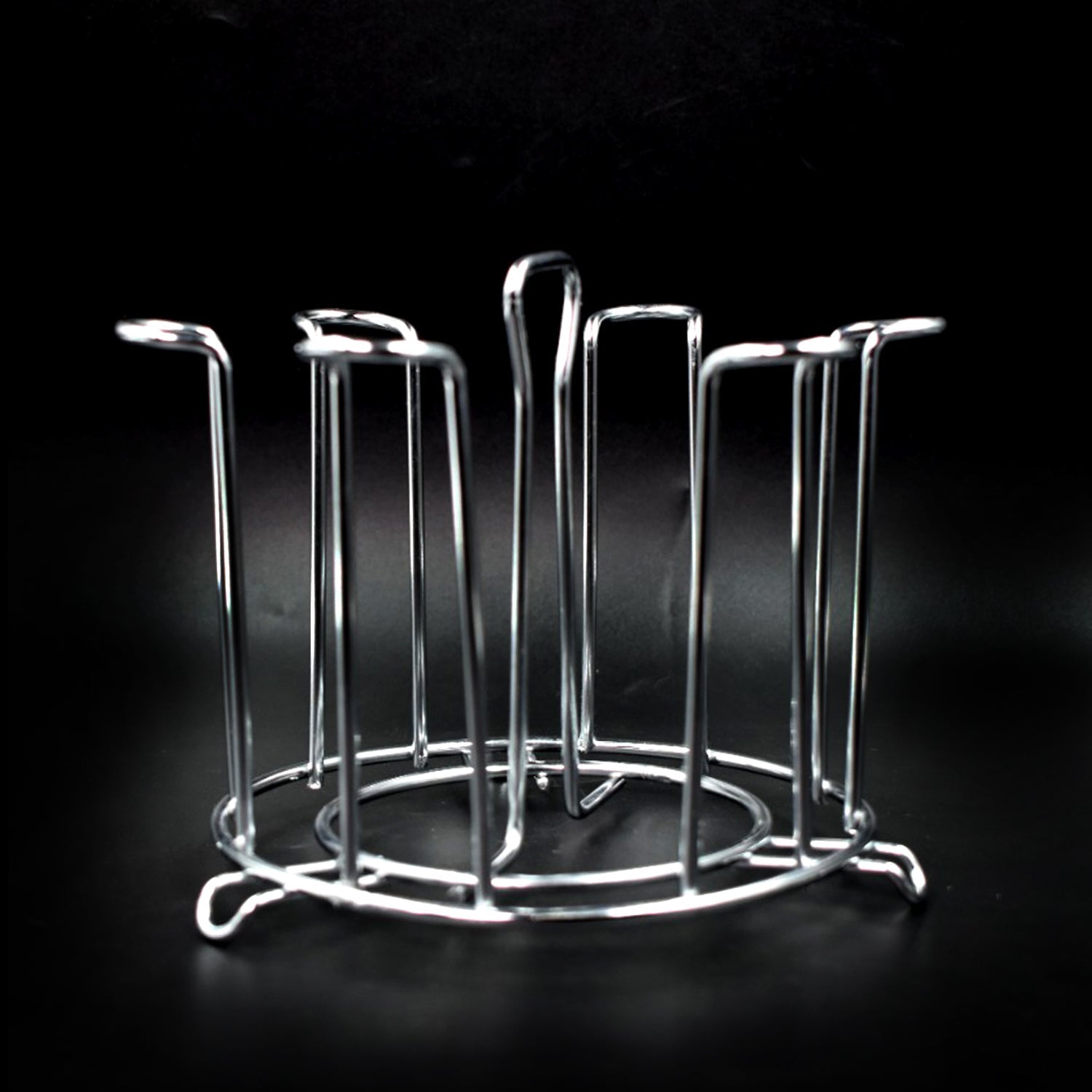 Stainless steel stand designed for holding sensitive glasses