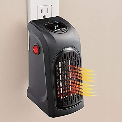 Space-saving electric plug-in heater with digital temperature control, 400W.