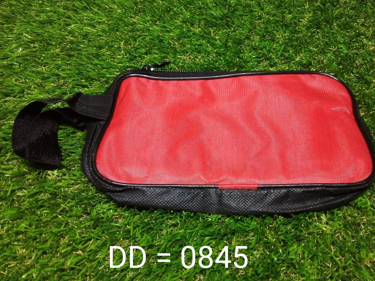 Red multipurpose pouch with zipper