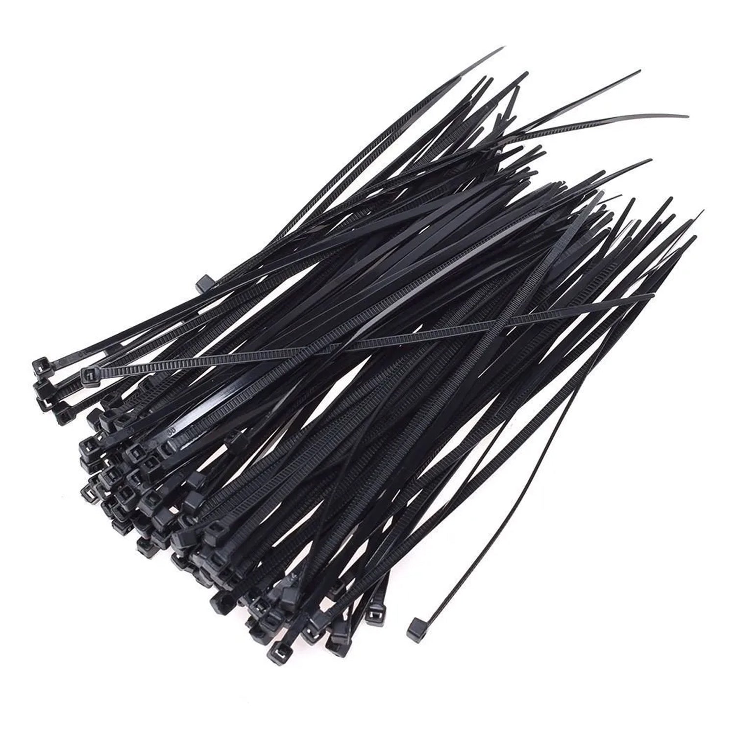 Heavy-duty nylon zip ties, 4 inches, black, pack of 100