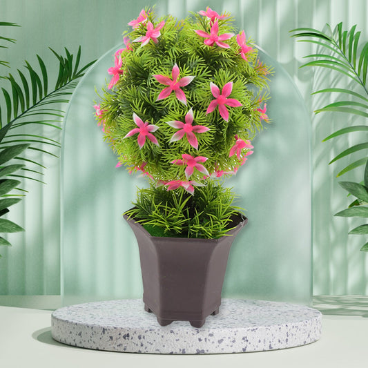 Wild Artificial Flower Plants with Cute Pot | Flower Plant for Home Office Decor | Tabletop and Desk Decoration | Artificial Flower for Balcony Indoor Decor, Plants for Living Room (1 Pc)