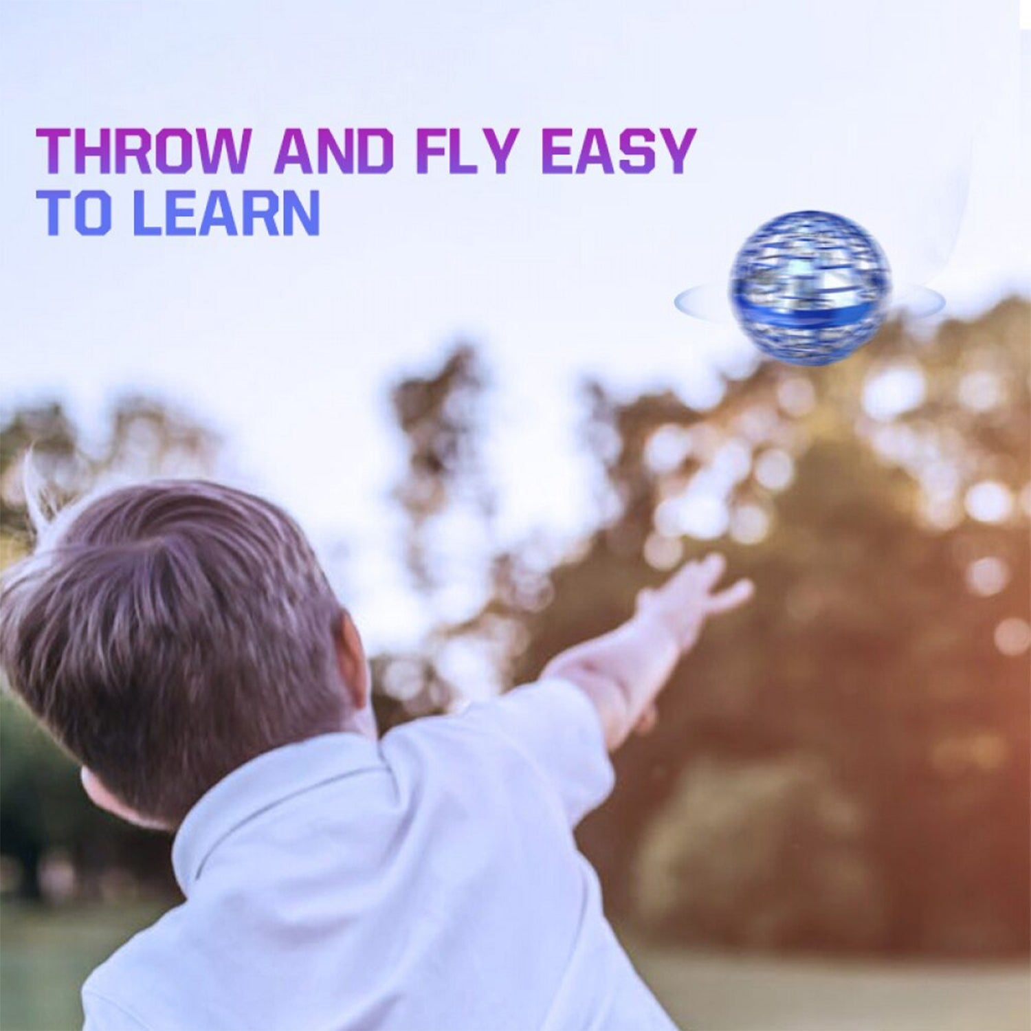 Rotating flying orb ball toy with magic controller, USB charging.