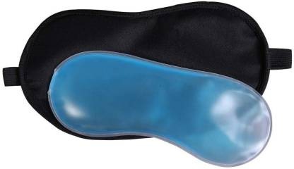 Eye mask with cooling ice pack for sleep and relaxation.