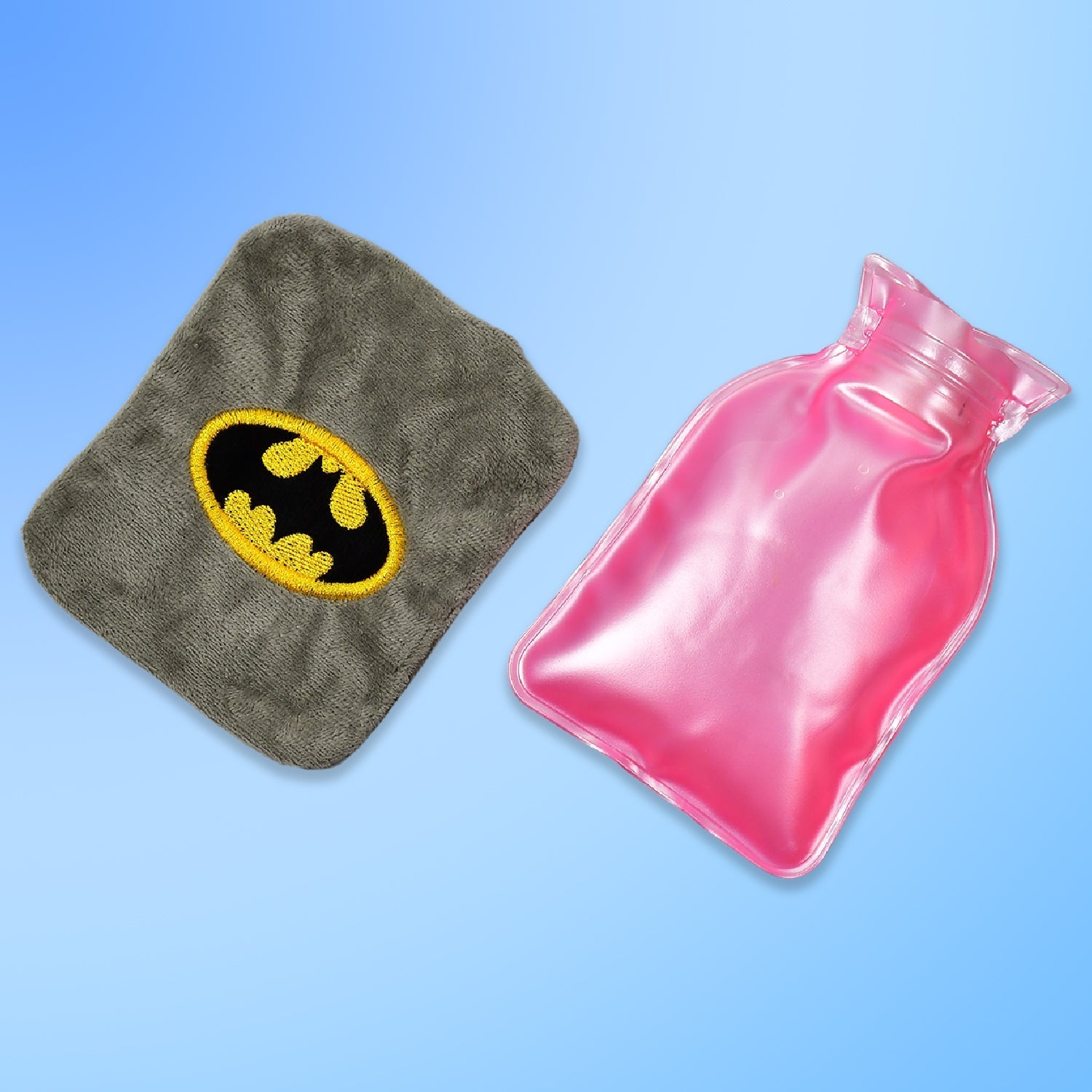 Batman-themed small hot water bag for pain relief