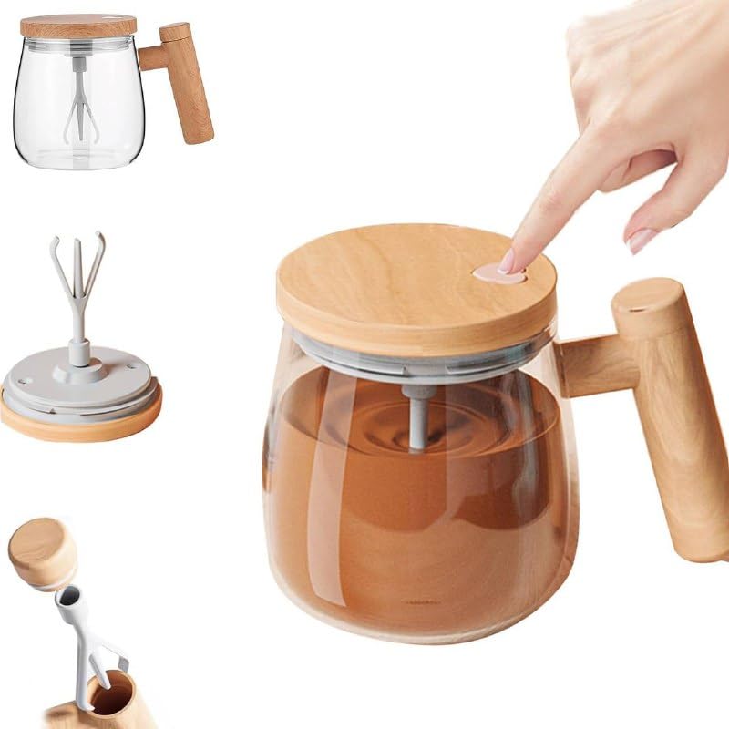 Self Stirring Coffee Mug Electric Mixing Glass Coffee CupHigh Speed Fast Automatic Coffee Cup For Gyms Dining Room Kitchen Gadgets