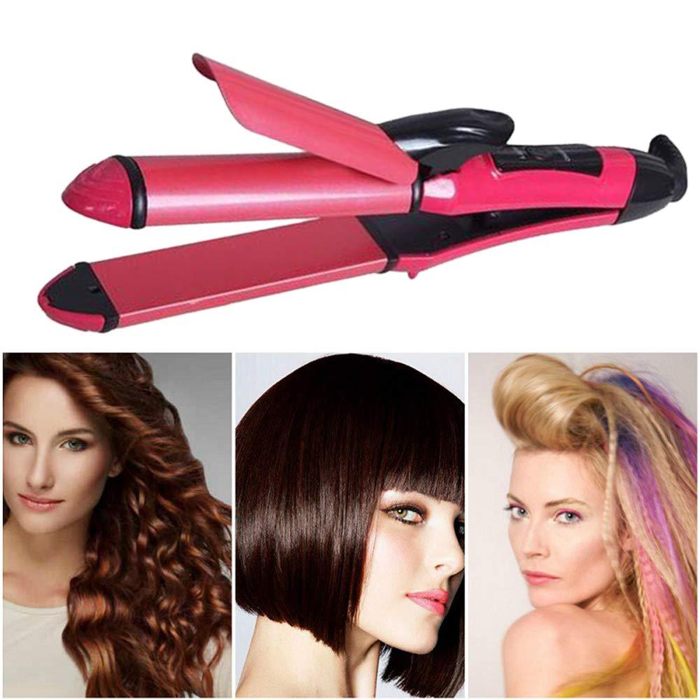 2-in-1 curling and straightening hair iron.