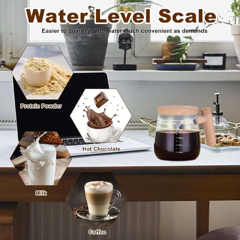 Self Stirring Coffee Mug Electric Mixing Glass Coffee CupHigh Speed Fast Automatic Coffee Cup For Gyms Dining Room Kitchen Gadgets