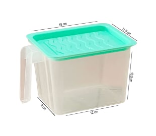 Fridge Storage Boxes Fridge Organizer with Handle & Airtight Lid ( set of 6 - 1000ml )