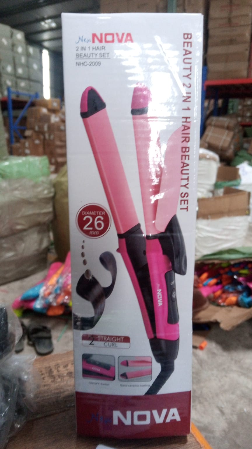 Multi-function hair straightener and curler.