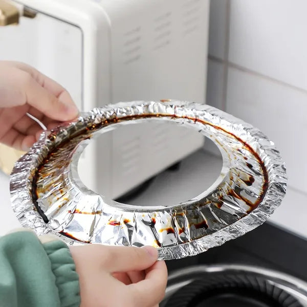 Oil Proof Stove Liners Disposable Aluminum Foil Stove Burner Covers ( pack of 10 )