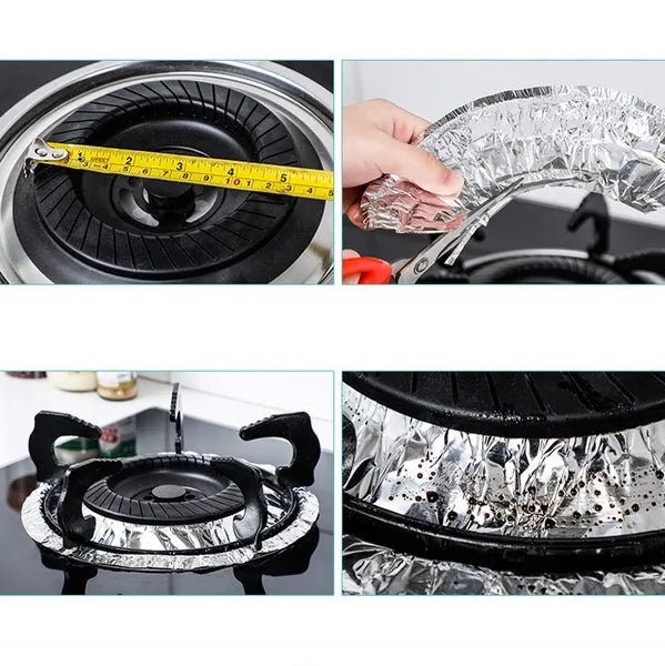 Oil Proof Stove Liners Disposable Aluminum Foil Stove Burner Covers ( pack of 10 )