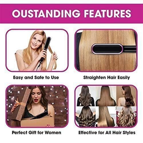 Hair Straightener Electric Comb Brush